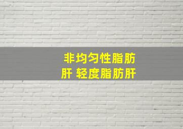 非均匀性脂肪肝 轻度脂肪肝